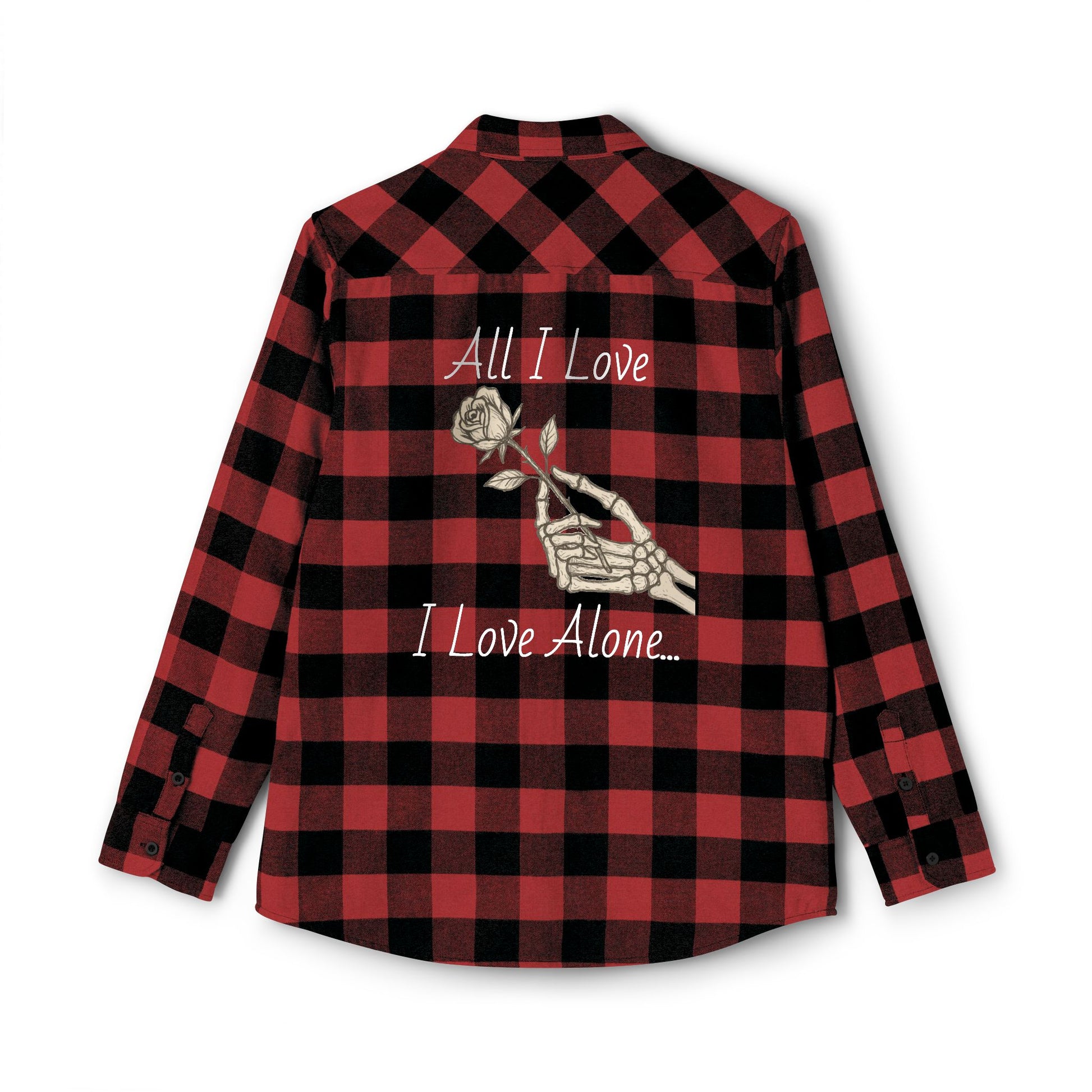 Flannel Shirt Edgar Allen Poe Inspired All I Love I Love Alone Design