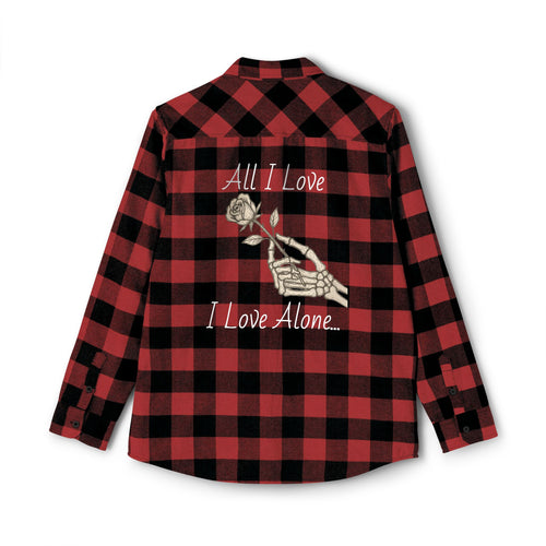 Flannel Shirt Edgar Allen Poe Inspired All I Love I Love Alone Design
