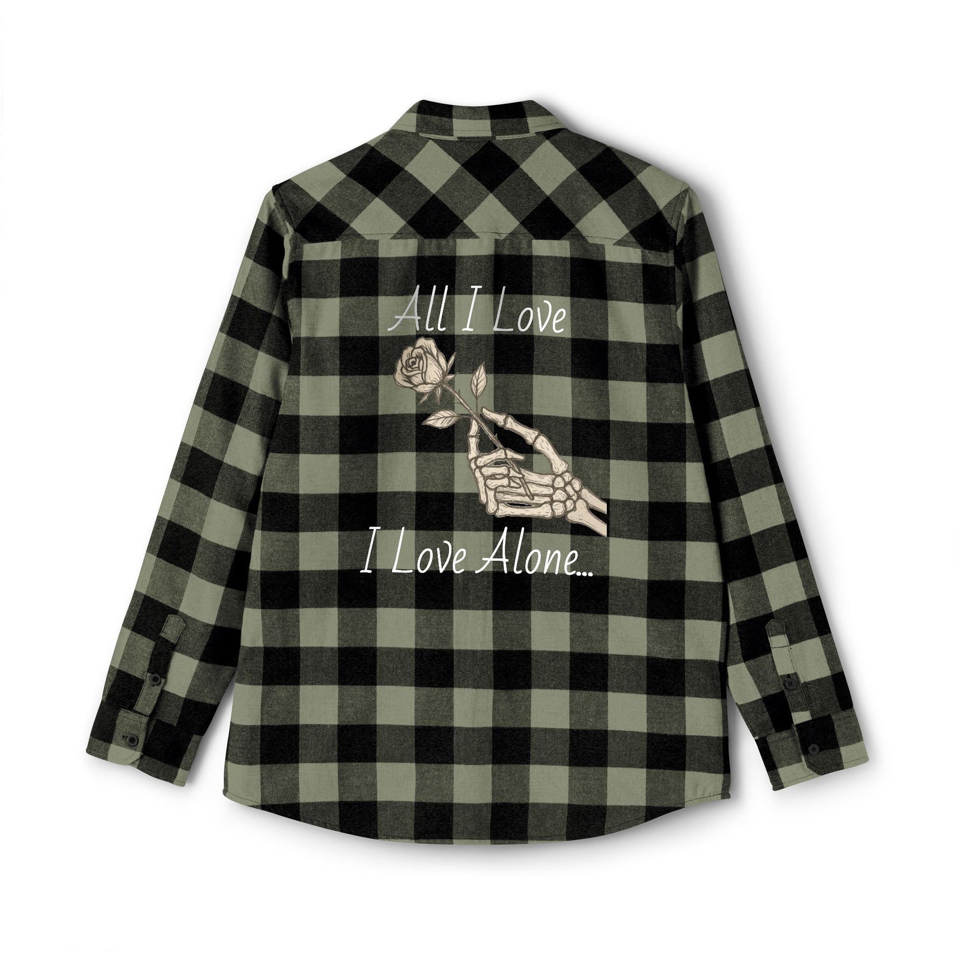 Flannel Shirt Edgar Allen Poe Inspired All I Love I Love Alone Design