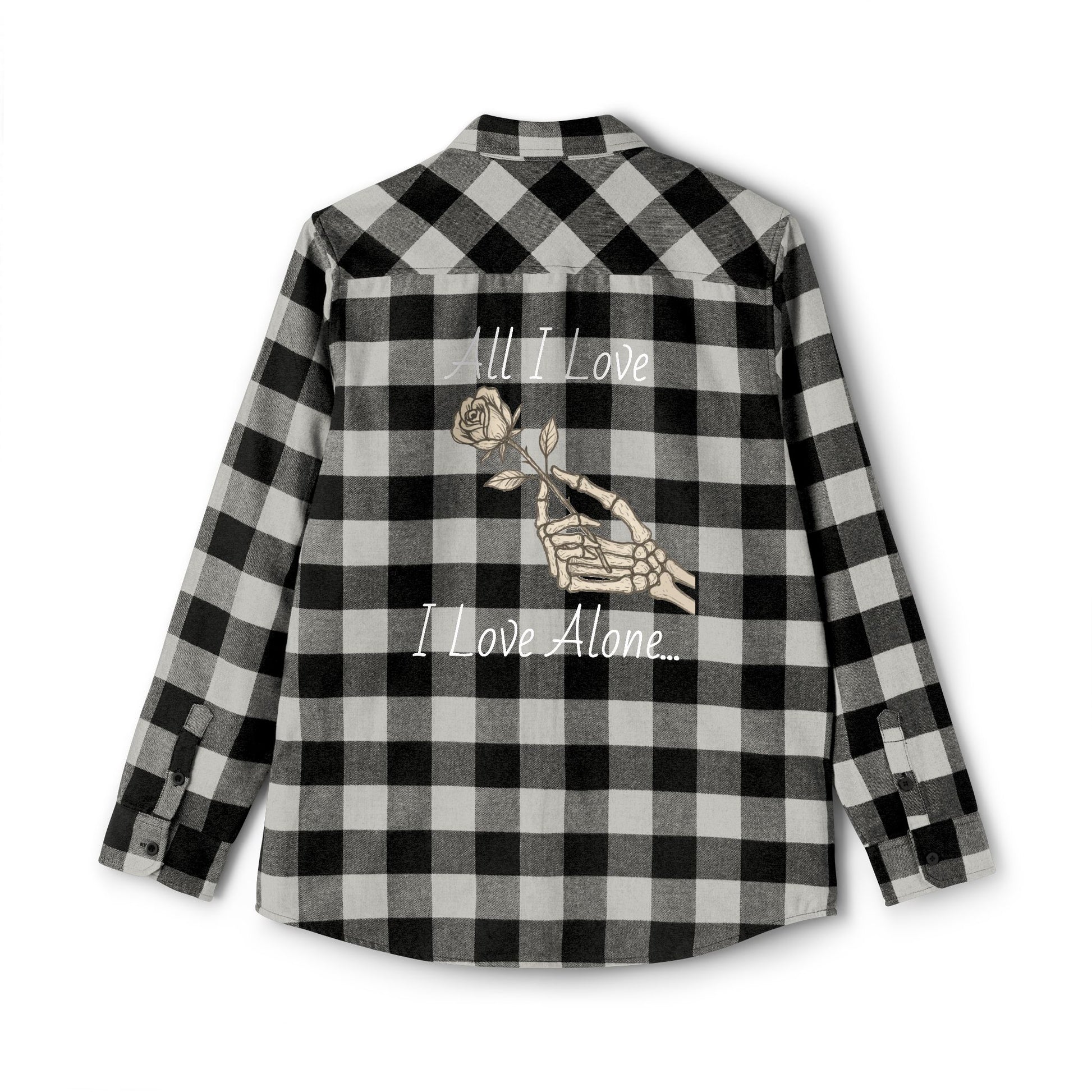 Flannel Shirt Edgar Allen Poe Inspired All I Love I Love Alone Design