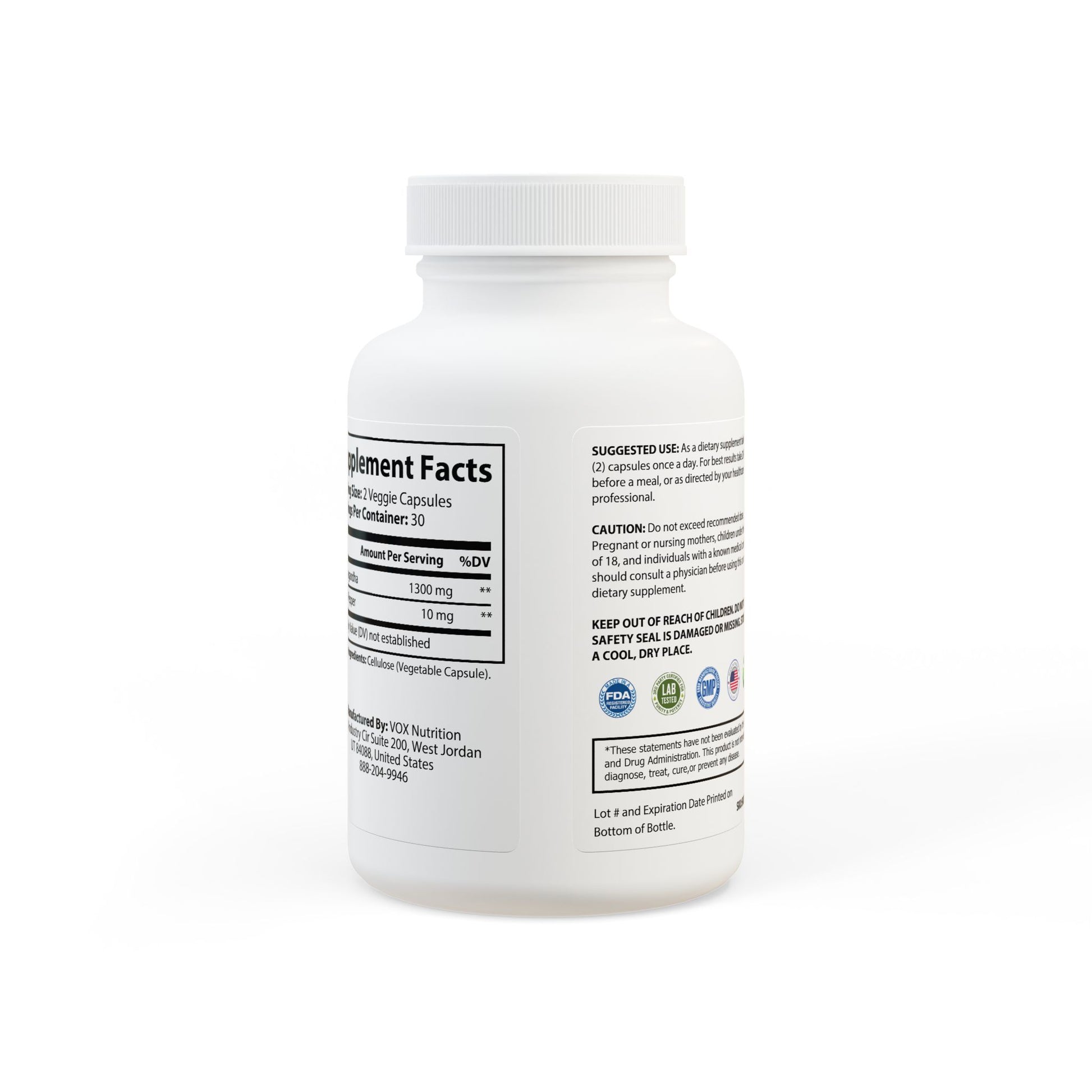 Performance Boost w/ Ashwagandha and Black Pepper  (60 capsules)